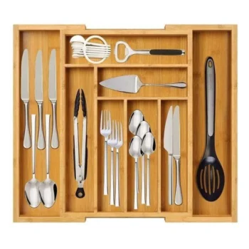 Multifunctional Bamboo drawer organizer