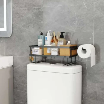 Single Layer Bathroom/Toilet Rack with Tissue Holder