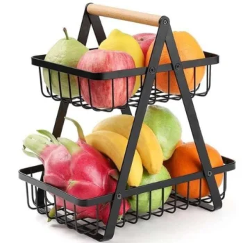 Metallic 2-Layer Multifunctional Organizer / Fruit Rack