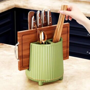 Luxury Multi-functional Rotary Knife, spoons Light And Drainage Storage Rack