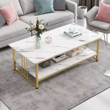 Marble Effect Wooden Coffee Tableย