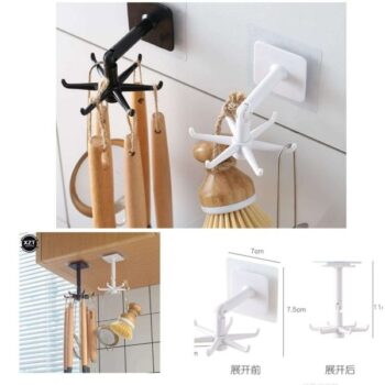 Multifunction Shelf 6 Rotating Hooks