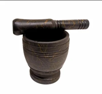 Black Marble Design Pestle and Mortar