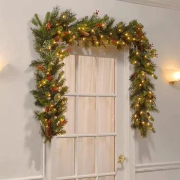 Christmas Predecorated Garland with Lights