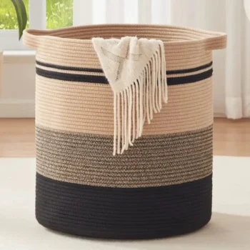 Cotton Rope Storage Basket with Handles