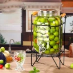 Glass Dispenser with Metallic Stand