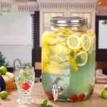 Glass Dispenser with Metallic Stand