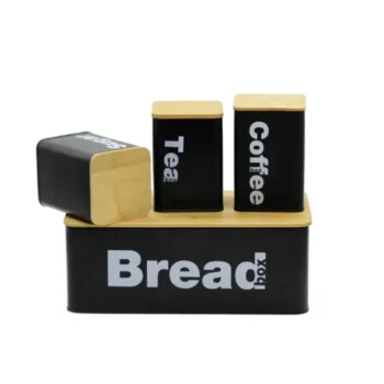 Bread Bin and 3 Canister Set