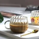Stripped Pumpkin shape borosilicate cupsΒ 2pcs