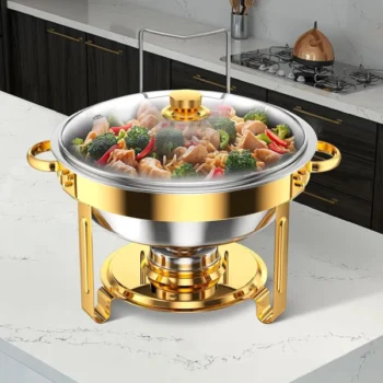 Chafing Dish with Golden Accents