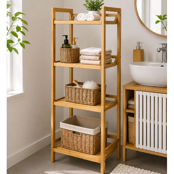 4-Tier Bamboo Bathroom Rack 4-Tier Bamboo Bathroom Rack
