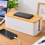 Cable Storage Box with Bamboo Lid 1 cable storage box Kenya